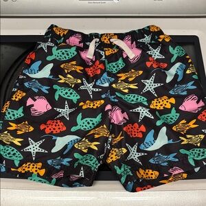 Hanna Anderson Colorful Fish Print Swim Shorts size 8